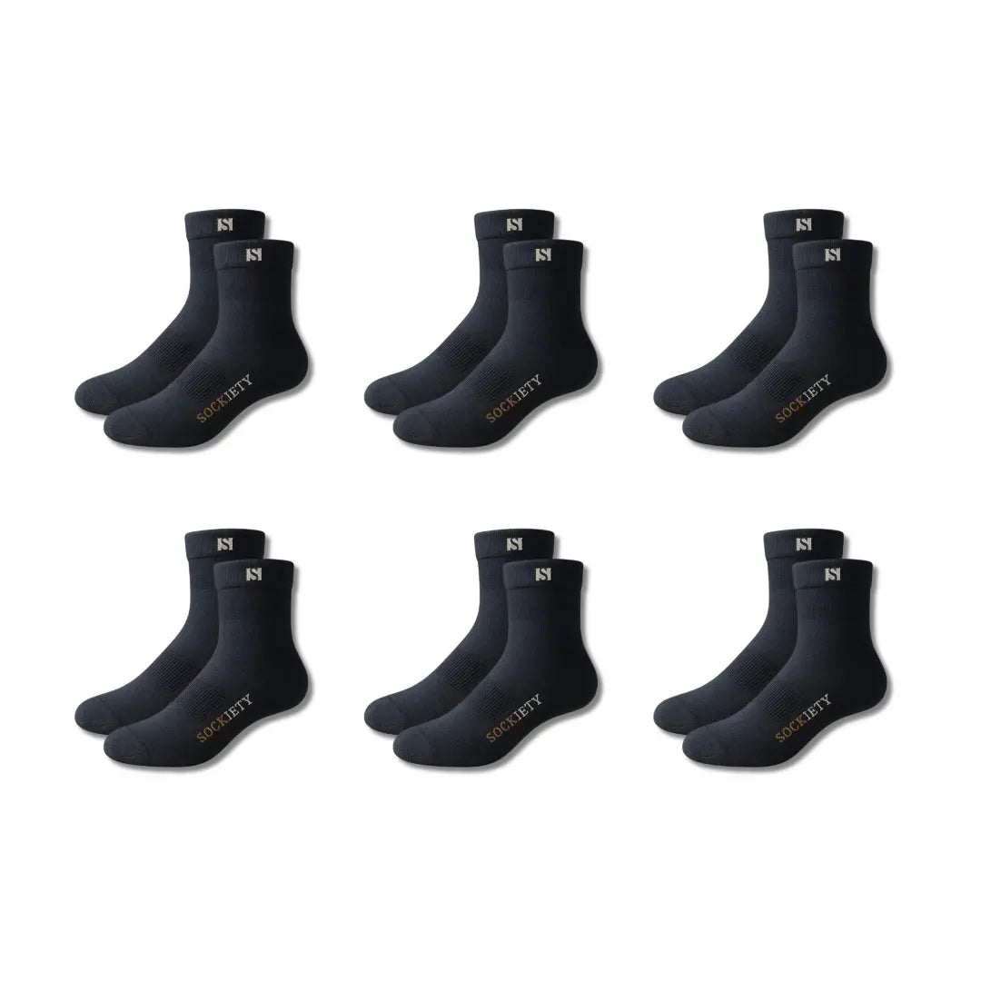 Unisex Eminent Quarter Socks 6-Pack (Navy)