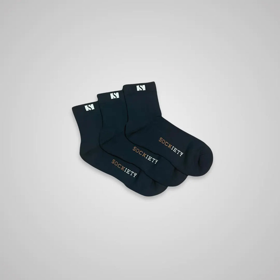 3-Pack Unisex Eminent Quarter Socks (Navy)