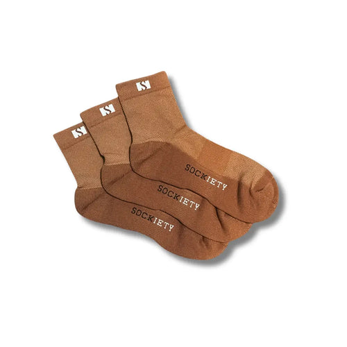Unisex Eminent Quarter Socks 3-Pack (Brown)